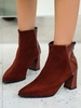 Patchwork Embossed Chunky Heel Classic Boots