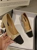Patchwork Faux Pearl Chunky Heel Pumps