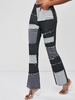 Patchwork Frayed Hem Flare Jeans L Black