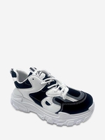 Patchwork Lace Up Front Chunky Sole Sports Shoes