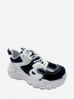 Patchwork Lace Up Front Chunky Sole Sports Shoes