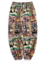 Patchworks Painting Printed Casual Pants L
