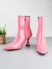 Patent Leather Side Zipper Sock Boots