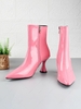Patent Leather Side Zipper Sock Boots