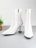 Patent Leather Side Zipper Sock Boots
