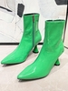 Patent Leather Side Zipper Sock Boots