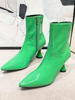 Patent Leather Side Zipper Sock Boots