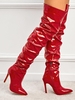 Patent Leather Slouchy Thigh High Stiletto Heel Boots