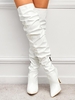 Patent Leather Slouchy Thigh High Stiletto Heel Boots