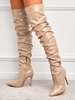 Patent Leather Slouchy Thigh High Stiletto Heel Boots