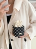 Patterned Chain Strap Mini Bucket Bag