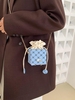 Patterned Chain Strap Mini Bucket Bag