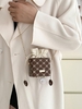 Patterned Chain Strap Mini Bucket Bag
