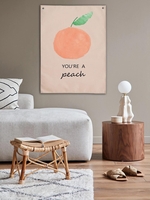 Peach Letter Pattern Wall Hanging Tapestry