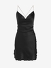 Pearl Chains Criss Cross Open Back Mini Dress L Black