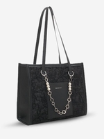Pearly Chain Zipper Large Shoulder Tote Bag