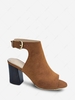 Peep-toe Chunky Heel Slingback Pumps