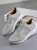 Perforated Detail Breathable Chunky Heel Sports Shoes