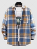 Plaid Long Sleeve Shirt S Deep blue