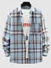 Plaid Long Sleeve Shirt S Light blue