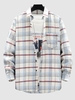 Plaid Long Sleeve Shirt S White