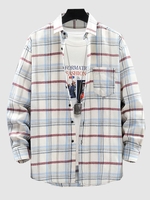 Plaid Long Sleeve Shirt S White