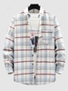 Plaid Long Sleeve Shirt Xs White
