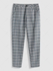 Plaid Pattern Business Pants M Gray