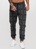 Plaid Pattern Casual Jogger Pants Xxl Black