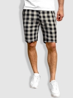 Plaid Pattern Drawstring Casual Shorts Xl Black