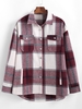 Plaid Pattern Flap Pocket Shirt Jacket Xl Red