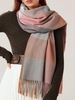 Plaid Pattern Fringed Scarf