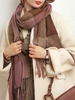 Plaid Pattern Fringed Scarf
