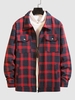 Plaid Pattern Front Pocket Zip Coat M Multi a
