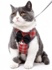 Plaid Pattern Pet Harness and Leash Set with Bell