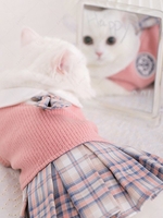 Plaid Pattern Pet Knitted Sweater Dress