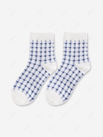 Plaid Pattern Quarter Socks
