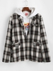 Plaid Pattern Slit Single Button Blazer 2xl Deep brown
