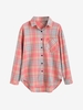 Plaid Pocket Button Up Shirt S Watermelon pink