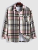 Plaid Pocket Flannel Shirt S Light pink