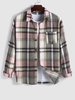 Plaid Pocket Flannel Shirt Xl Light pink