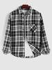 Plaid Pocket Shirt L Black