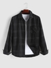 Plaid Pocket Shirt L Black