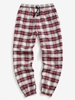 Plaid Print Fleece Jogger Pants 2xl Red