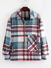 Plaid Print Half Zip Wool Blend Jacket 2xl