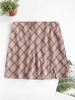 Plaid Slit A Line Skirt L Light pink