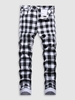 Plaid Straight Jeans 34 Black