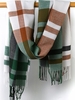Plaid Tartan Pattern Fringes Scarf