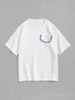 Plaid Texture Bear Pendant Solid Color T-shirt Xl White