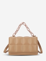 Plaid Textured Solid Color Crossbody Bag